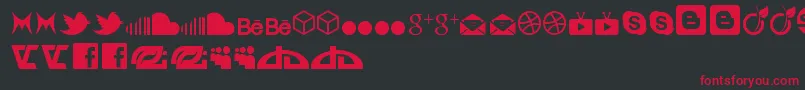 SocialIconByBrianqc Font – Red Fonts on Black Background