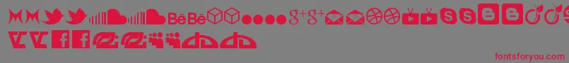 SocialIconByBrianqc Font – Red Fonts on Gray Background