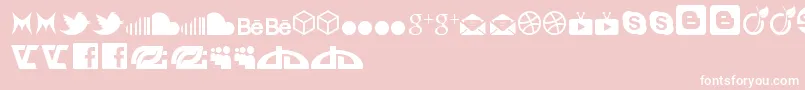 fuente SocialIconByBrianqc – Fuentes Blancas Sobre Fondo Rosa