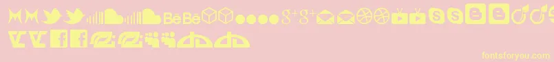 SocialIconByBrianqc Font – Yellow Fonts on Pink Background