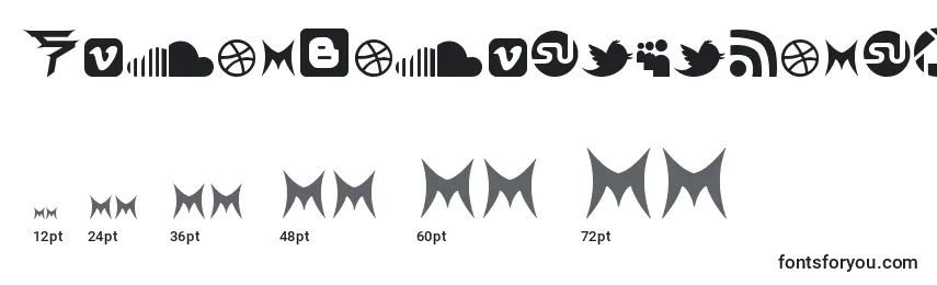SocialIconByBrianqc Font Sizes