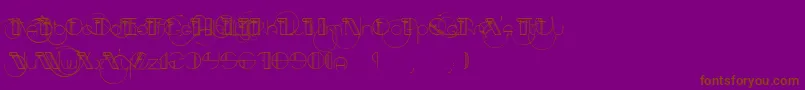 AracmeWaround-Schriftart – Braune Schriften auf violettem Hintergrund