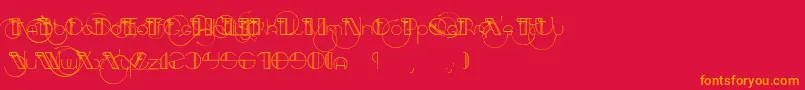 AracmeWaround-Schriftart – Orangefarbene Schriften auf rotem Hintergrund