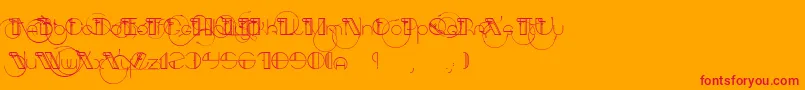 AracmeWaround-Schriftart – Rote Schriften auf orangefarbenem Hintergrund