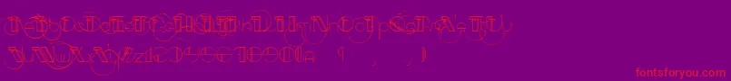 AracmeWaround-Schriftart – Rote Schriften auf violettem Hintergrund