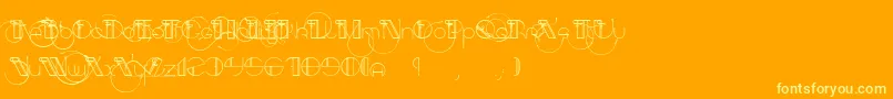 AracmeWaround-Schriftart – Gelbe Schriften auf orangefarbenem Hintergrund