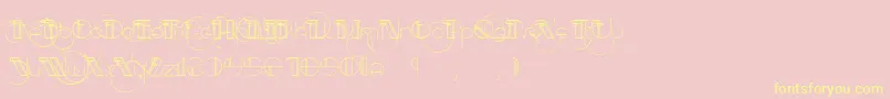 AracmeWaround-Schriftart – Gelbe Schriften auf rosa Hintergrund