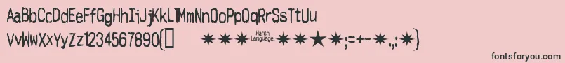 Harsh-fontti – mustat fontit vaaleanpunaisella taustalla