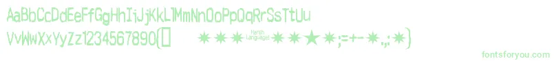 Harsh-Schriftart – Grüne Schriften auf weißem Hintergrund