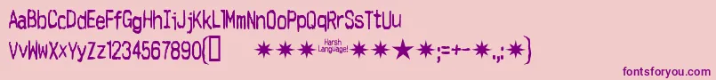 Harsh Font – Purple Fonts on Pink Background