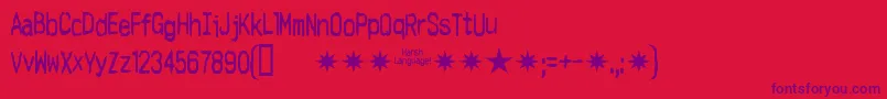Шрифт Harsh – фиолетовые шрифты на красном фоне