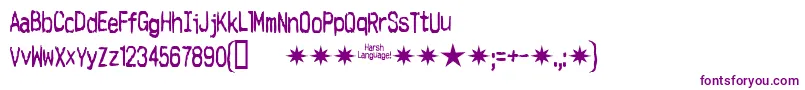 Harsh Font – Purple Fonts on White Background