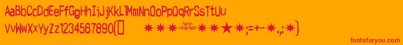 Harsh Font – Red Fonts on Orange Background