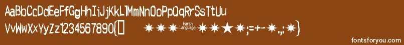 フォントHarsh – 茶色の背景に白い文字