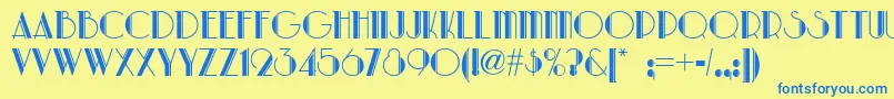 Parklanenf Font – Blue Fonts on Yellow Background