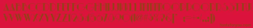 Parklanenf-Schriftart – Braune Schriften auf rotem Hintergrund