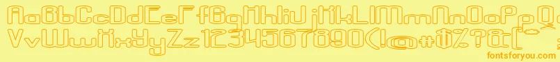 AposiopesisDwarfedStroked Font – Orange Fonts on Yellow Background