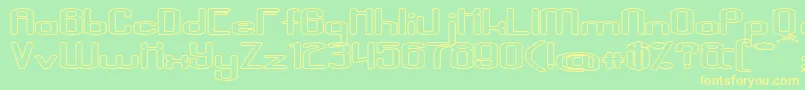 AposiopesisDwarfedStroked Font – Yellow Fonts on Green Background