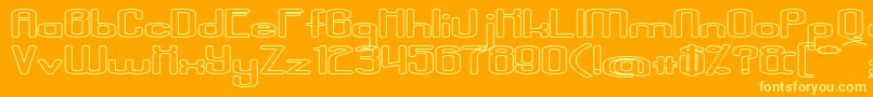 AposiopesisDwarfedStroked Font – Yellow Fonts on Orange Background