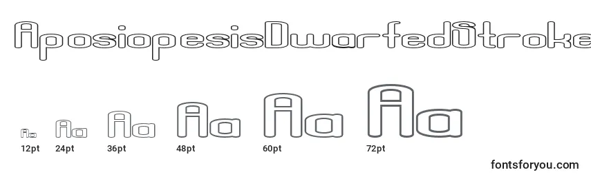 AposiopesisDwarfedStroked (103293) Font Sizes