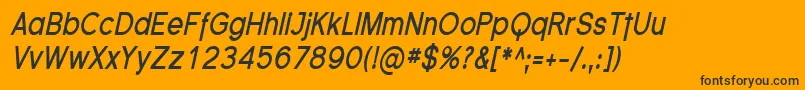FlorencesansCondBoldItalic Font – Black Fonts on Orange Background