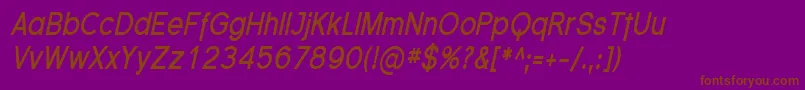 FlorencesansCondBoldItalic Font – Brown Fonts on Purple Background