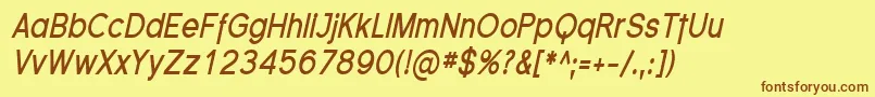 FlorencesansCondBoldItalic Font – Brown Fonts on Yellow Background