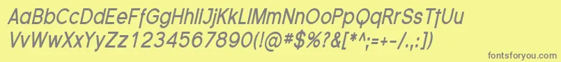 FlorencesansCondBoldItalic Font – Gray Fonts on Yellow Background