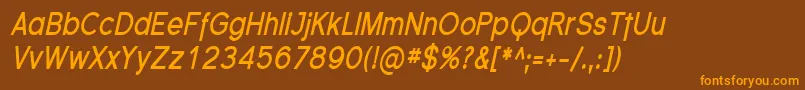 FlorencesansCondBoldItalic Font – Orange Fonts on Brown Background