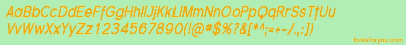 FlorencesansCondBoldItalic Font – Orange Fonts on Green Background