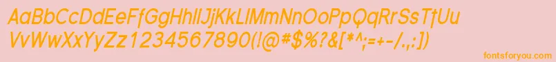 FlorencesansCondBoldItalic Font – Orange Fonts on Pink Background