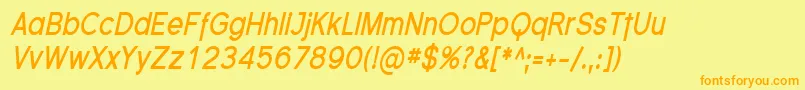 FlorencesansCondBoldItalic Font – Orange Fonts on Yellow Background