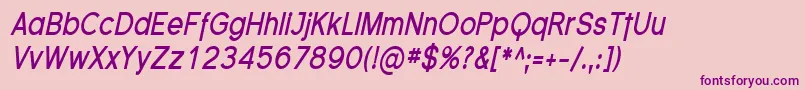 FlorencesansCondBoldItalic Font – Purple Fonts on Pink Background