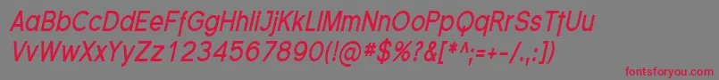FlorencesansCondBoldItalic Font – Red Fonts on Gray Background