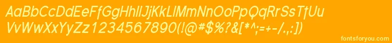 FlorencesansCondBoldItalic Font – Yellow Fonts on Orange Background