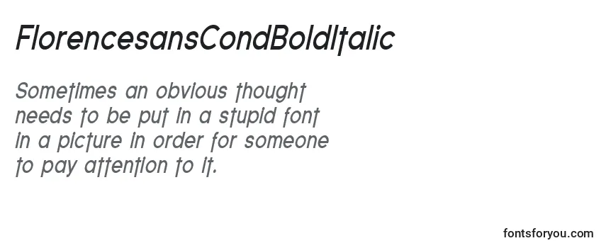 FlorencesansCondBoldItalic フォントのレビュー