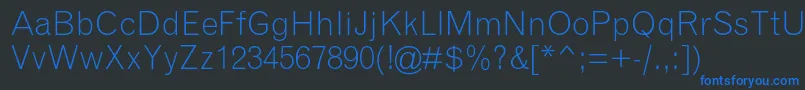 GrotesquemtstdLight Font – Blue Fonts on Black Background