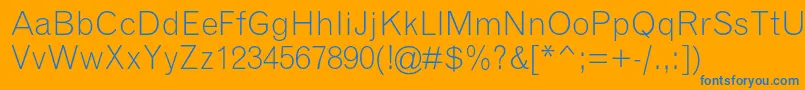 フォントGrotesquemtstdLight – オレンジの背景に青い文字