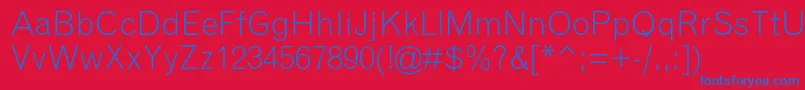 GrotesquemtstdLight-fontti – siniset fontit punaisella taustalla