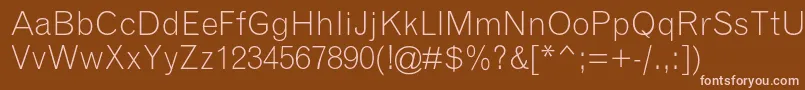 GrotesquemtstdLight Font – Pink Fonts on Brown Background