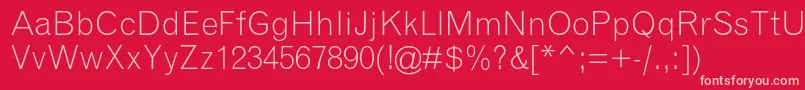 GrotesquemtstdLight Font – Pink Fonts on Red Background