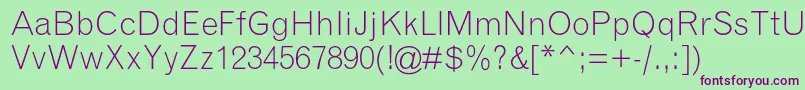 GrotesquemtstdLight Font – Purple Fonts on Green Background