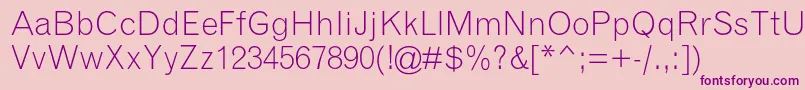 GrotesquemtstdLight Font – Purple Fonts on Pink Background