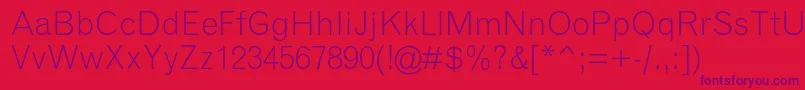 GrotesquemtstdLight Font – Purple Fonts on Red Background