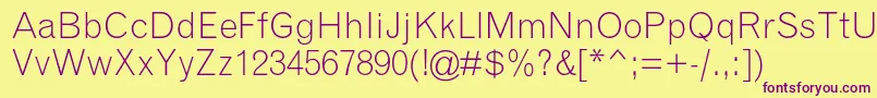 GrotesquemtstdLight Font – Purple Fonts on Yellow Background