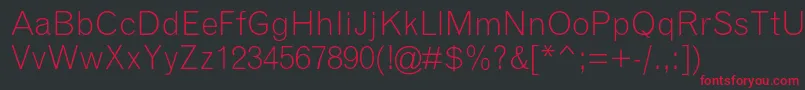 GrotesquemtstdLight Font – Red Fonts on Black Background
