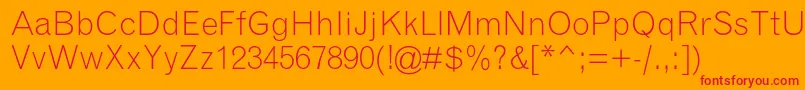 GrotesquemtstdLight Font – Red Fonts on Orange Background
