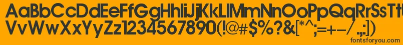 Ronaldo-Schriftart – Schwarze Schriften auf orangefarbenem Hintergrund
