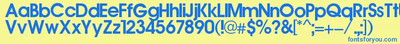 Ronaldo Font – Blue Fonts on Yellow Background