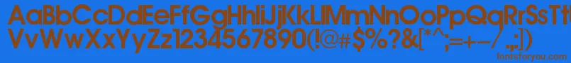 Ronaldo Font – Brown Fonts on Blue Background